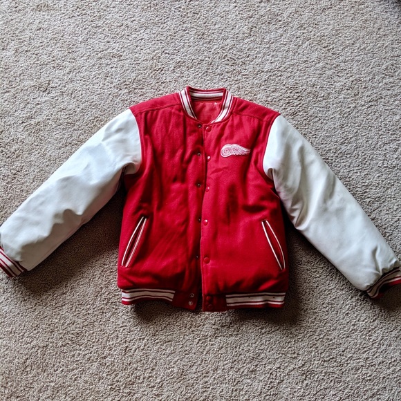 Authentic Detroit Red Wings Wool Leather Jacket - Picture 2 of 8
